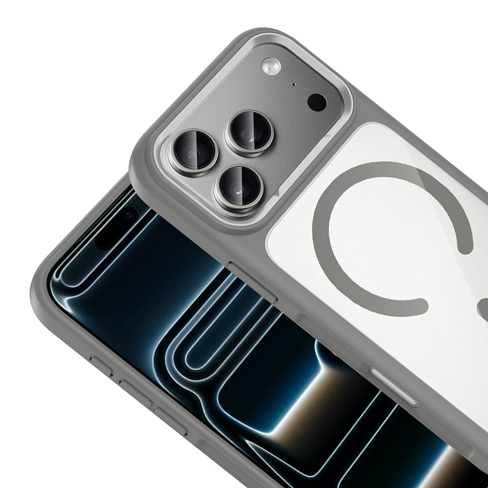 Apple iPhone 17 Pro Max Kılıf M-Safe Şarj Özellikli Metal Kamera Çerçeveli Zore Tiko Kapak Siyah