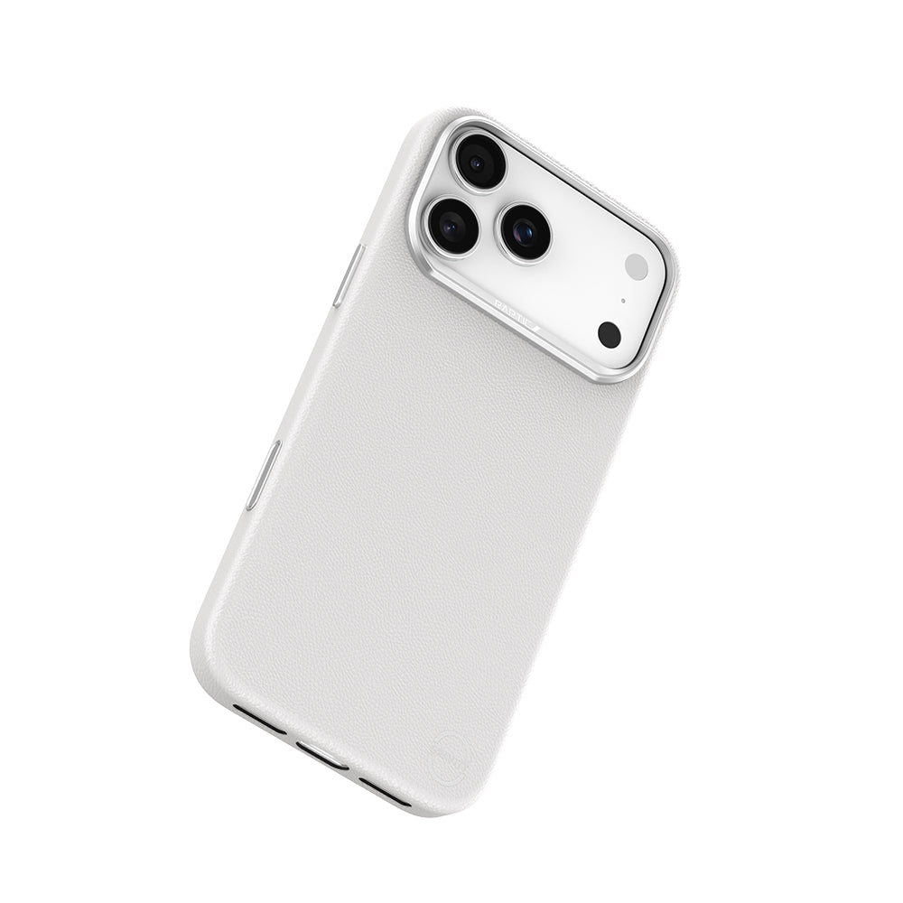 Apple iPhone 17 Pro Max Kılıf M-Safe Şarj Özellikli Polimerik Deri Raptic Urban Nano Kapak Beyaz