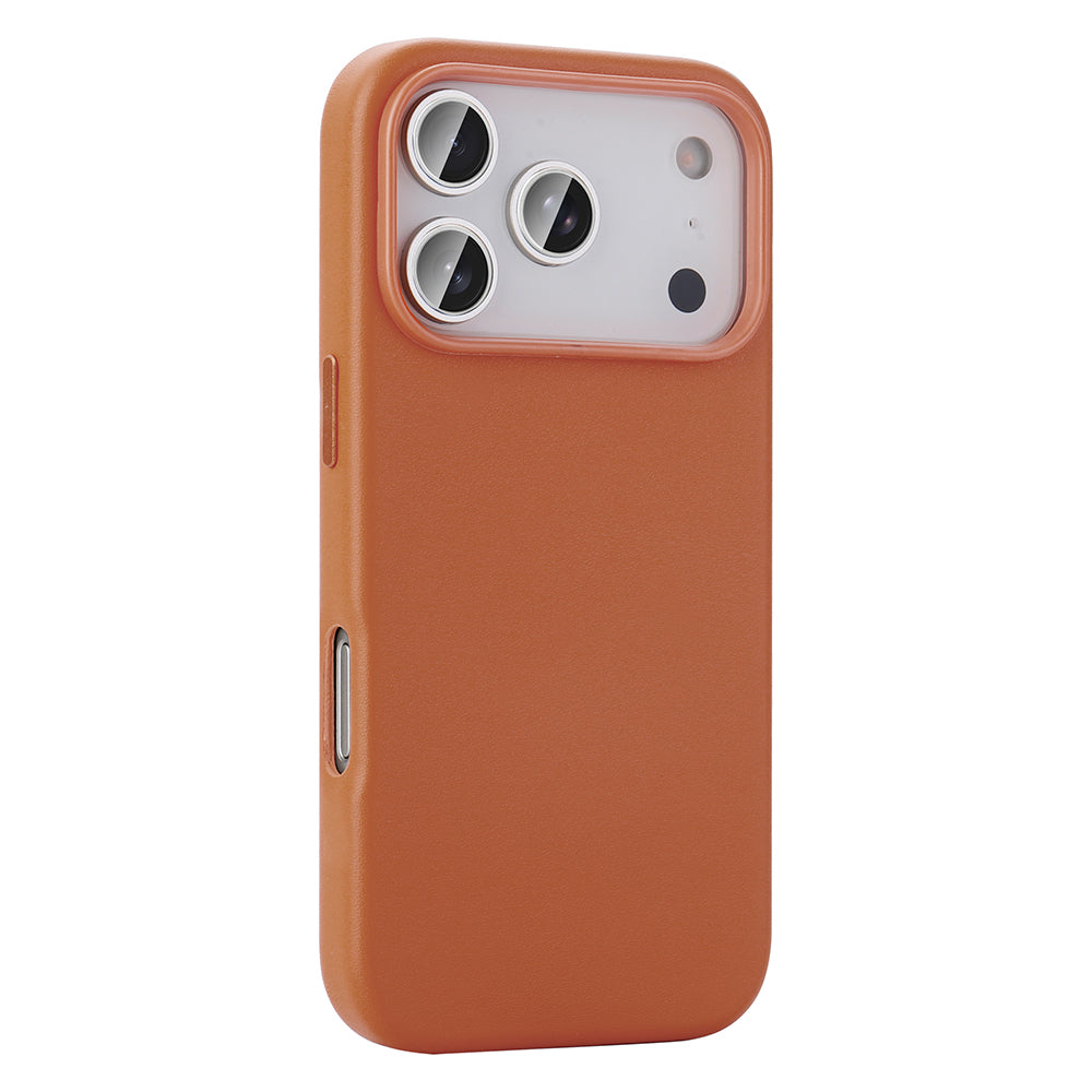 Apple iPhone 17 Pro Max Case M-safe Charging Feature PU Leather Look Zore Cupra Cover Orange