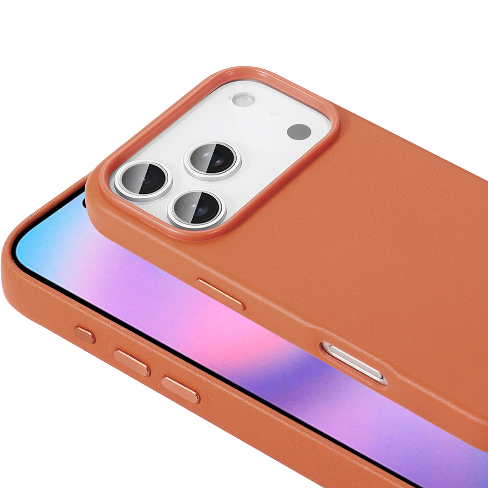 Apple iPhone 17 Pro Max Case with M-safe Charging Function PU Leather Look Zore Cupra Cover Purple