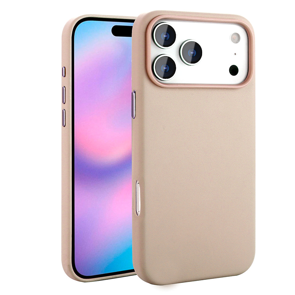 Apple iPhone 17 Pro Max Case with M-safe Charging Function PU Leather Look Zore Cupra Cover Pink