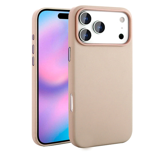 Apple iPhone 17 Pro Max Case with M-safe Charging Function PU Leather Look Zore Cupra Cover Pink