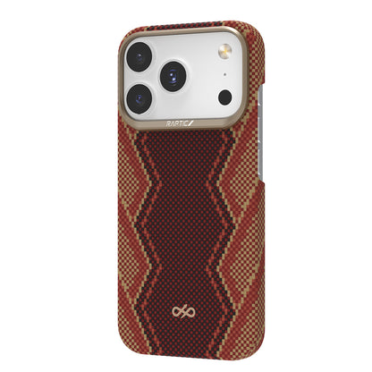 Apple iPhone 17 Pro Max Kılıf M-safe Şarj Özellikli Raptic Aramid Skin Bionic Serisi Kapak Kırmızı