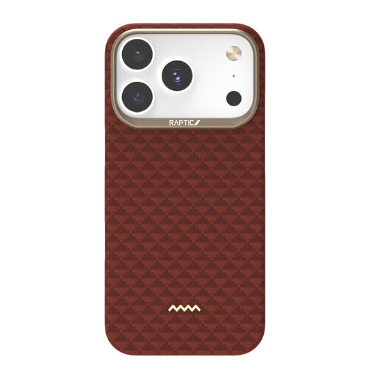 Apple iPhone 17 Pro Max Kılıf M-safe Şarj Özellikli Raptic Aramid Skin Origin Serisi Kapak Kırmızı
