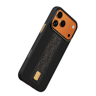 Apple iPhone 17 Pro Max Kılıf M-safe Şarj Özellikli Raptic Aramid Skin Rise Serisi 24 Ayar Altın Kaplamalı Kapak