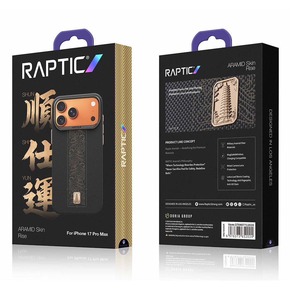 Apple iPhone 17 Pro Max Kılıf M-safe Şarj Özellikli Raptic Aramid Skin Rise Serisi Kapak