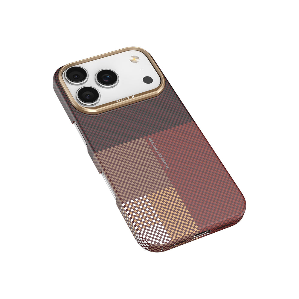 Apple iPhone 17 Pro Max Kılıf M-safe Şarj Özellikli Raptic Aramid Skin Transform Serisi Kapak Kahverengi