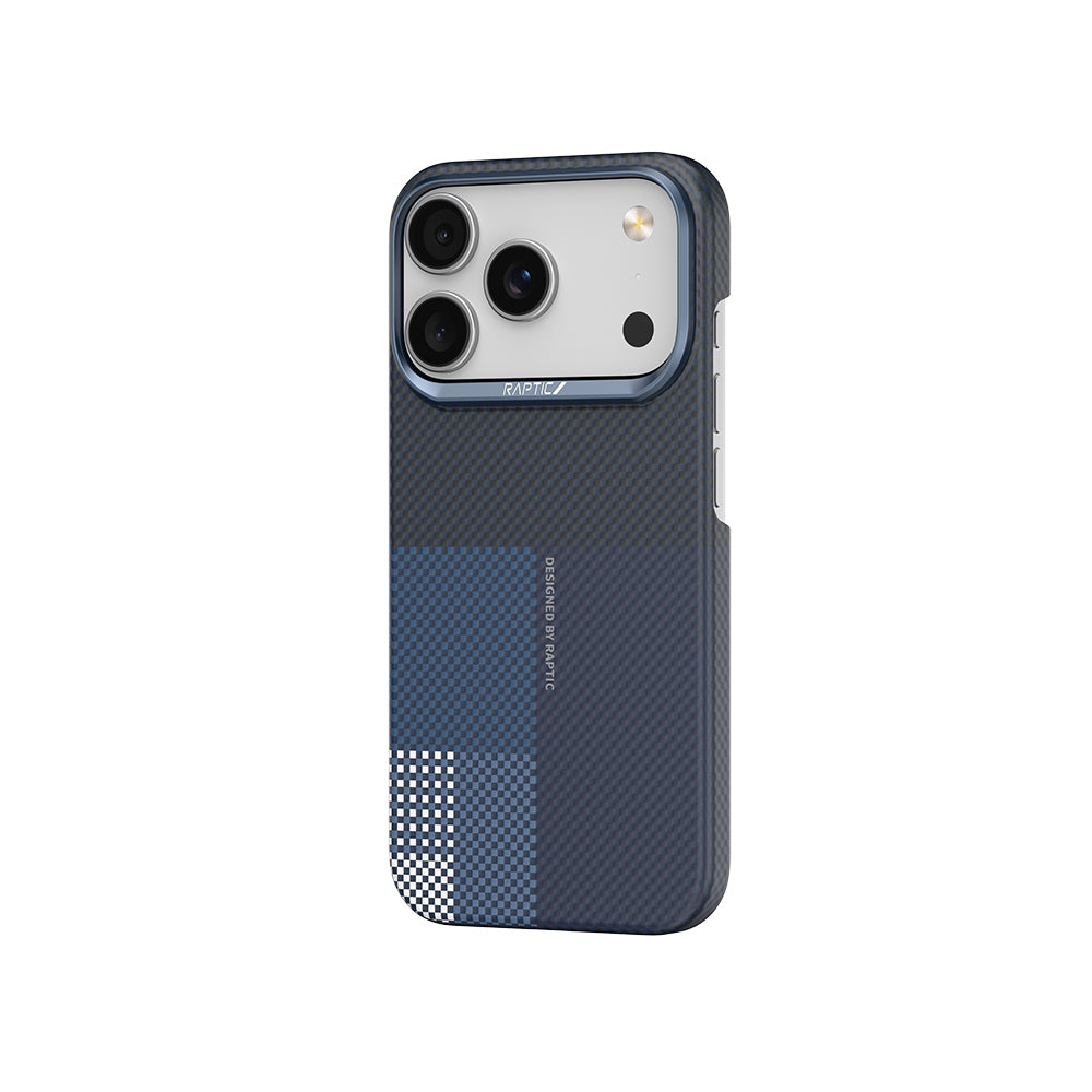 Apple iPhone 17 Pro Max Kılıf M-safe Şarj Özellikli Raptic Aramid Skin Transform Serisi Kapak Mavi