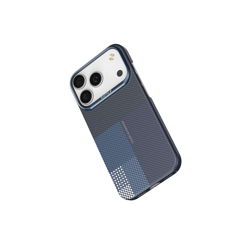 Apple iPhone 17 Pro Max Kılıf M-safe Şarj Özellikli Raptic Aramid Skin Transform Serisi Kapak Mavi