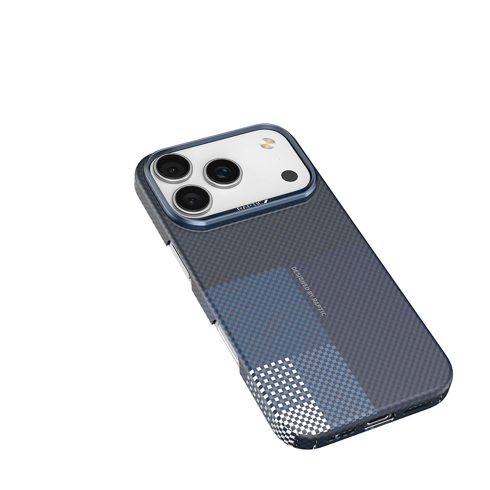Apple iPhone 17 Pro Max Kılıf M-safe Şarj Özellikli Raptic Aramid Skin Transform Serisi Kapak Mavi