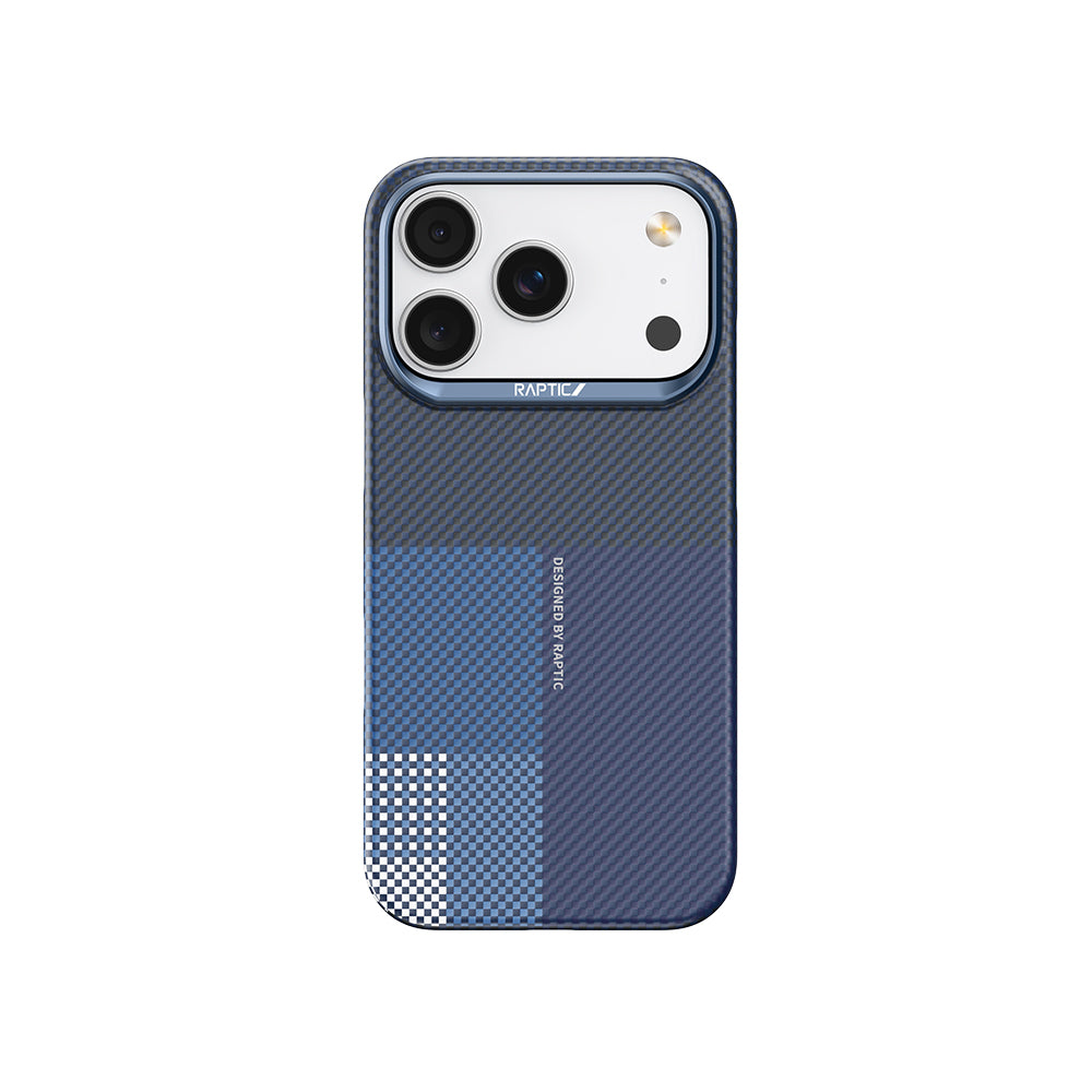 Apple iPhone 17 Pro Max Kılıf M-safe Şarj Özellikli Raptic Aramid Skin Transform Serisi Kapak Mavi