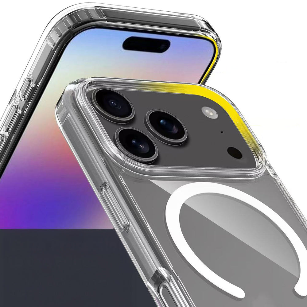 Apple iPhone 17 Pro Max Case M-safe Charging Transparent Hard PC Zore Embos Cover Transparent 