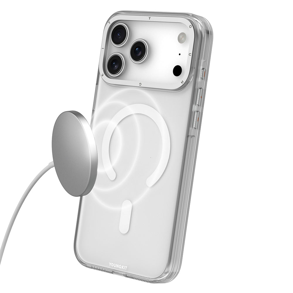 Apple iPhone 17 Pro Max Kılıf M-safe Şarj Özellikli Şeffaf Youngkit Crystal Shield Serisi Kapak Siyah