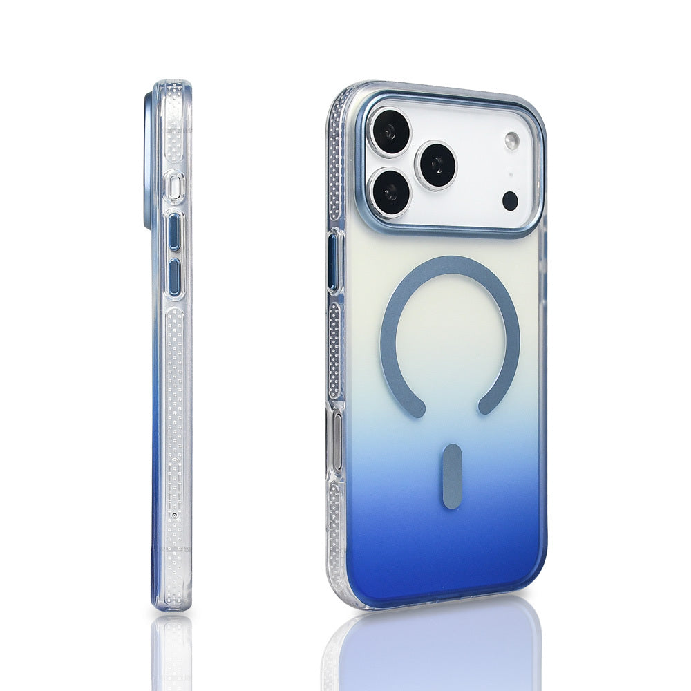 Apple iPhone 17 Pro Max Case M-safe Charging Feature Transparent Color Transition Zore Toros Cover Gold