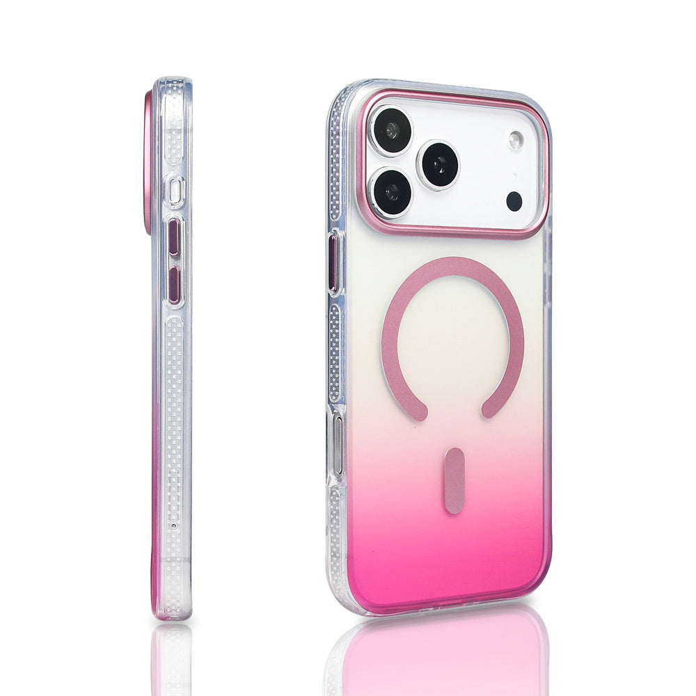 Apple iPhone 17 Pro Max Case M-safe Charging Feature Transparent Color Transition Zore Toros Cover Blue