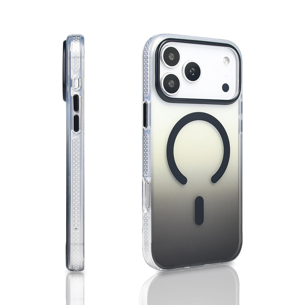 Apple iPhone 17 Pro Max Case M-safe Charging Feature Transparent Color Transition Zore Toros Cover Gold