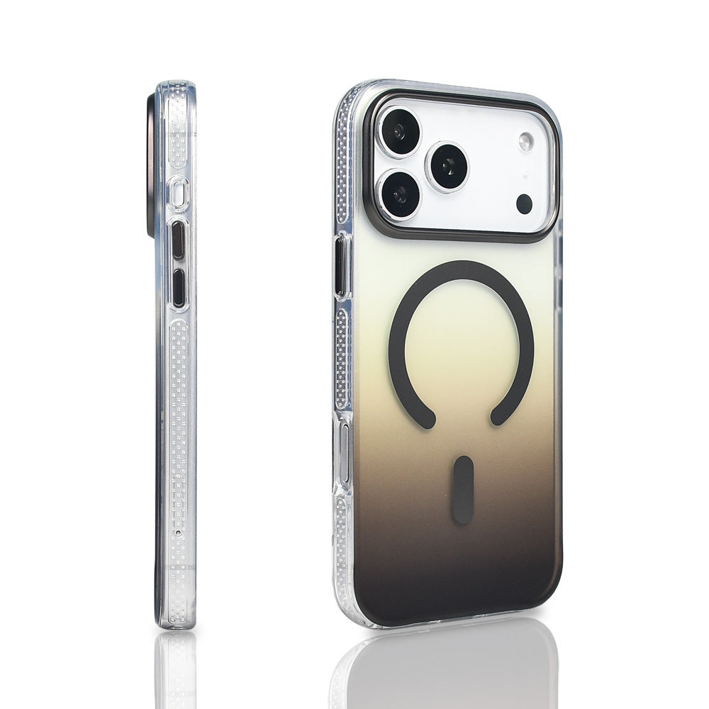 Apple iPhone 17 Pro Max Case M-safe Charging Feature Transparent Color Transition Zore Toros Cover Orange