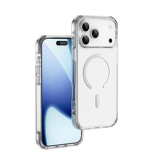 Apple iPhone 17 Pro Max Case M-safe Charging Feature Wiwu MCC-702 Titanium Pro Series Hard PC Cover Transparent