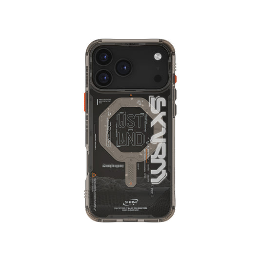Apple iPhone 17 Pro Max Case M-safe Charging Feature Text Patterned Airbag Design Skinarma Sonix Cover Black 