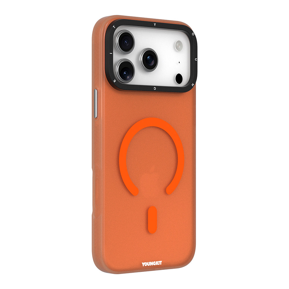 Apple iPhone 17 Pro Max Kılıf M-safe Şarj Özellikli Youngkit Hidden Sand Serisi Kapak Siyah