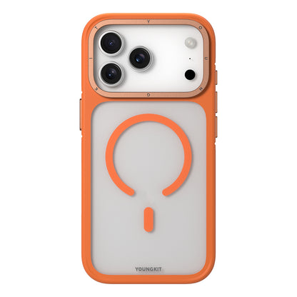 Apple iPhone 17 Pro Max Kılıf M-safe Şarj Özellikli Youngkit Rock Sand Serisi Kapak Gri
