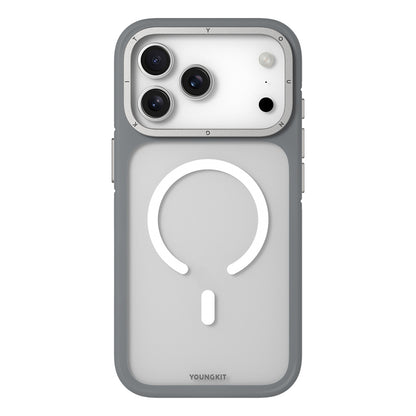 Apple iPhone 17 Pro Max Kılıf M-safe Şarj Özellikli Youngkit Rock Sand Serisi Kapak Siyah