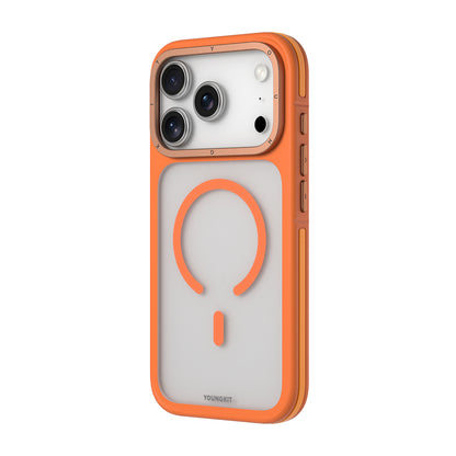 Apple iPhone 17 Pro Max Kılıf M-safe Şarj Özellikli Youngkit Rock Sand Serisi Kapak Gri