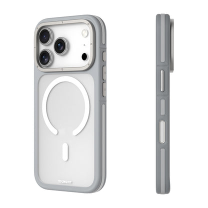 Apple iPhone 17 Pro Max Kılıf M-safe Şarj Özellikli Youngkit Rock Sand Serisi Kapak Siyah