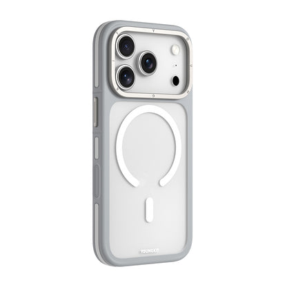 Apple iPhone 17 Pro Max Kılıf M-safe Şarj Özellikli Youngkit Rock Sand Serisi Kapak Siyah
