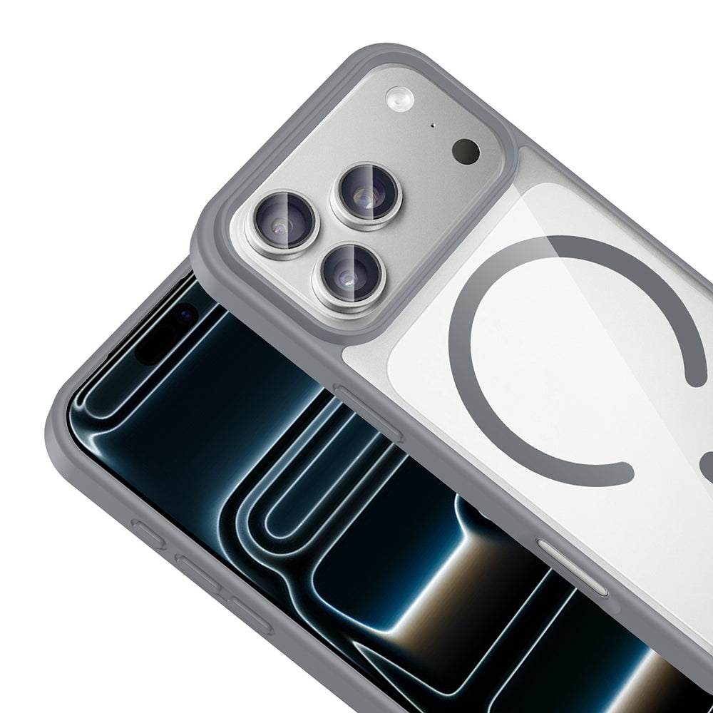 Apple iPhone 17 Pro Max Kılıf M-safe Wireless Şarj Özellikli Silikon Zore Ege Kapak Gri