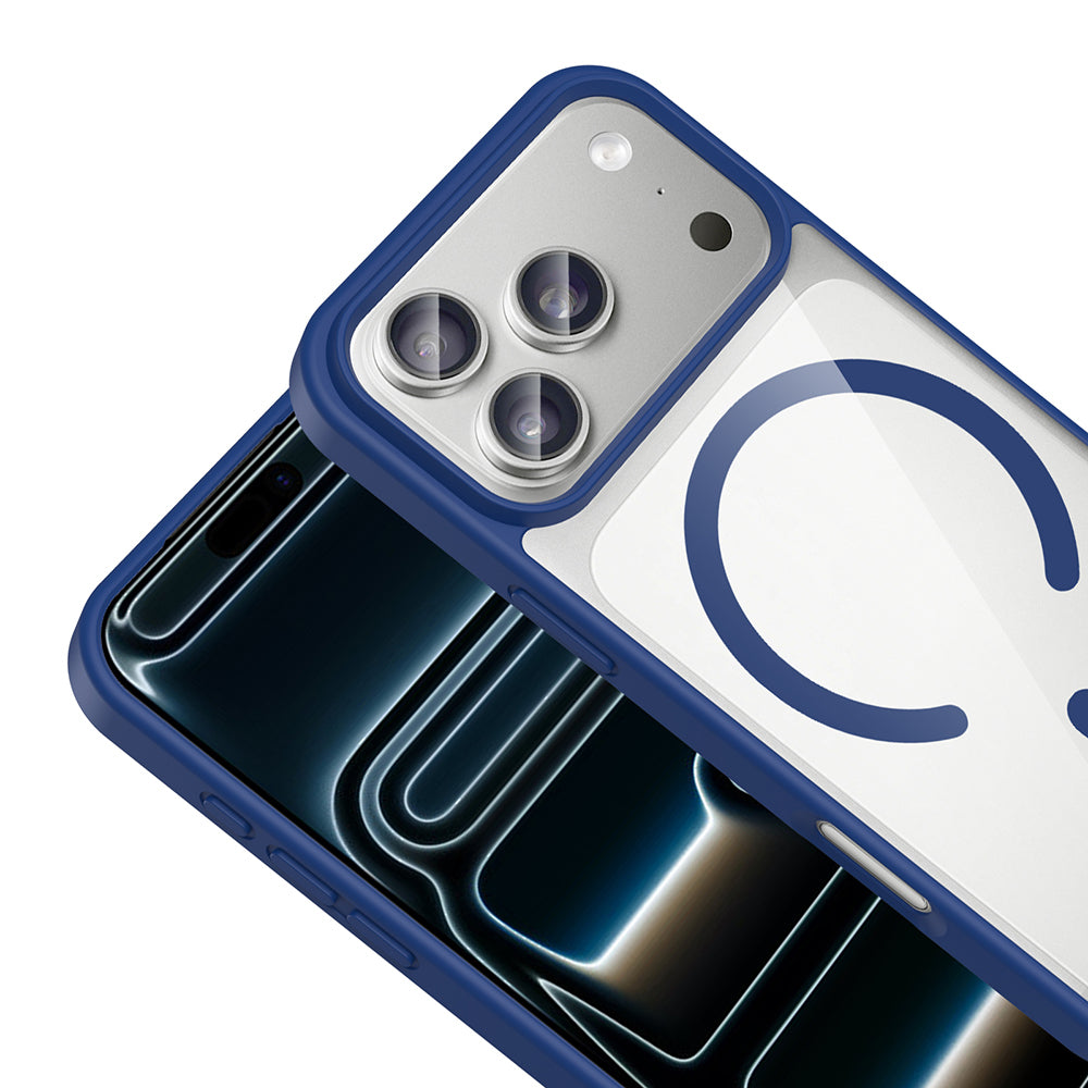 Apple iPhone 17 Pro Max Kılıf M-safe Wireless Şarj Özellikli Silikon Zore Ege Kapak Lacivert