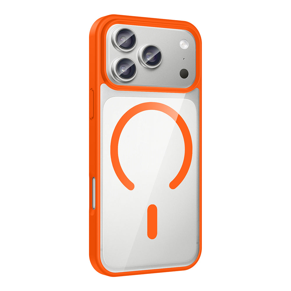 Apple iPhone 17 Pro Max Kılıf M-safe Wireless Şarj Özellikli Silikon Zore Ege Kapak Turuncu