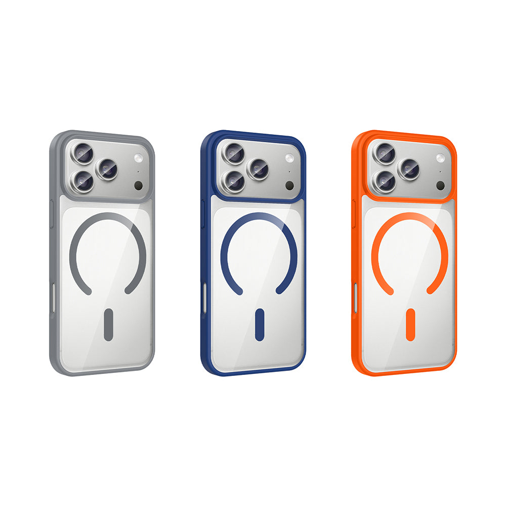 Apple iPhone 17 Pro Max Kılıf M-safe Wireless Şarj Özellikli Silikon Zore Ege Kapak Turuncu