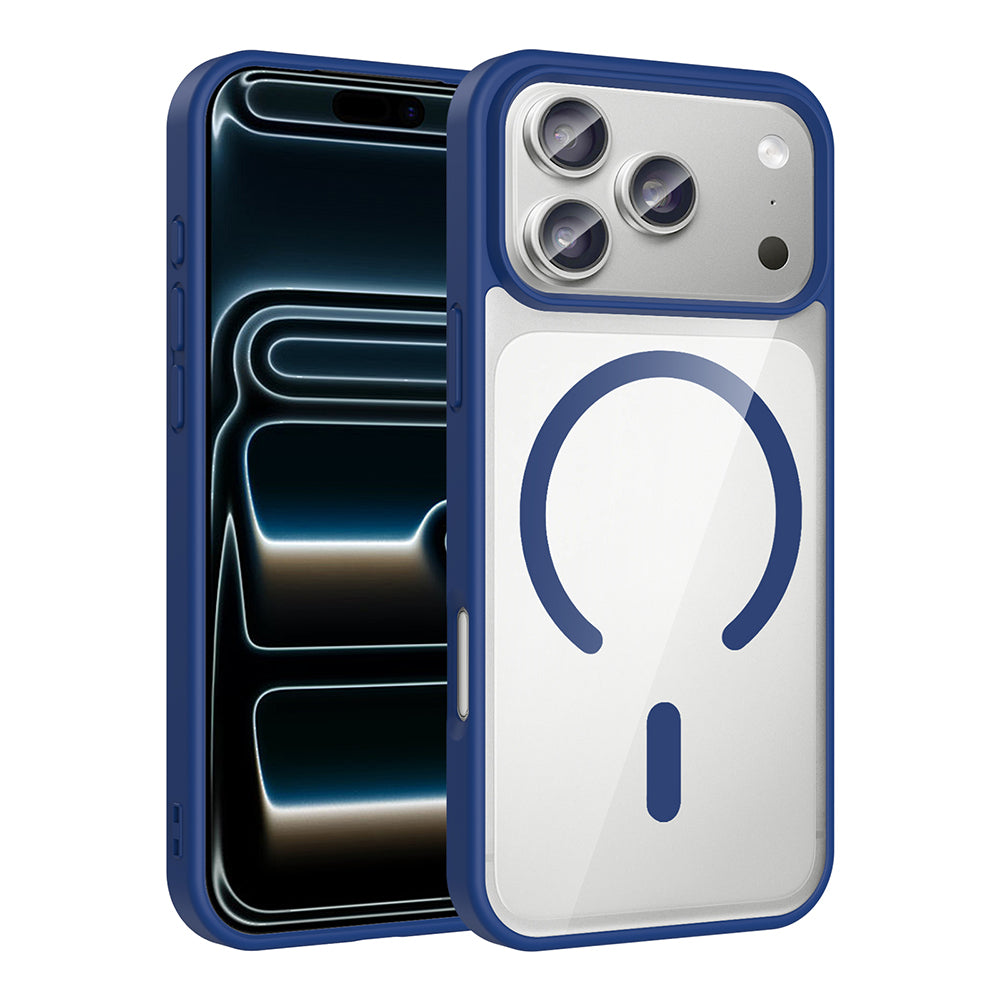 Apple iPhone 17 Pro Max Kılıf M-safe Wireless Şarj Özellikli Silikon Zore Ege Kapak Lacivert