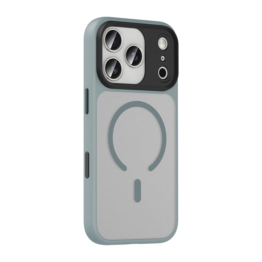 Apple iPhone 17 Pro Max Case Matte Back Surface Wireless Charging Feature Zore Flet M-safe Cover Desert Titanium