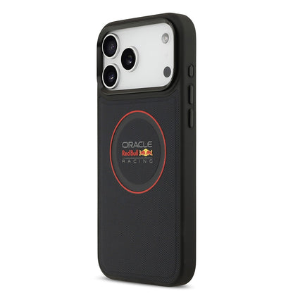 Apple iPhone 17 Pro Max Kılıf Redbull Orjinal Lisanslı M-safe Şarj Özellikli Kırmızı Halka ve Logo Kabartmalı PU Deri Kapak