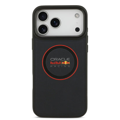 Apple iPhone 17 Pro Max Kılıf Redbull Orjinal Lisanslı M-safe Şarj Özellikli Kırmızı Halka ve Logo Kabartmalı PU Deri Kapak