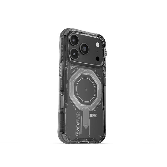 Apple iPhone 17 Pro Max Kılıf SkinArma M-safe Şarj Özellikli Airbag Tasarımlı Magma Kapak Füme