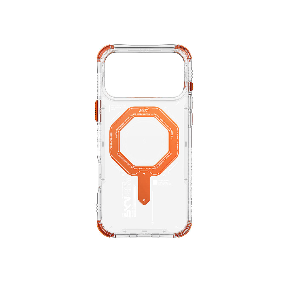 Apple iPhone 17 Pro Max Kılıf SkinArma M-safe Şarj Özellikli Airbag Tasarımlı Magma Kapak Turuncu