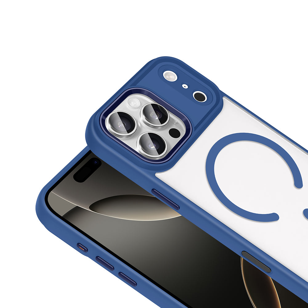 Apple iPhone 17 Pro Max Kılıf Wireless Şarj Özellikli Zore Krom M-safe Silikon Kapak Siyah