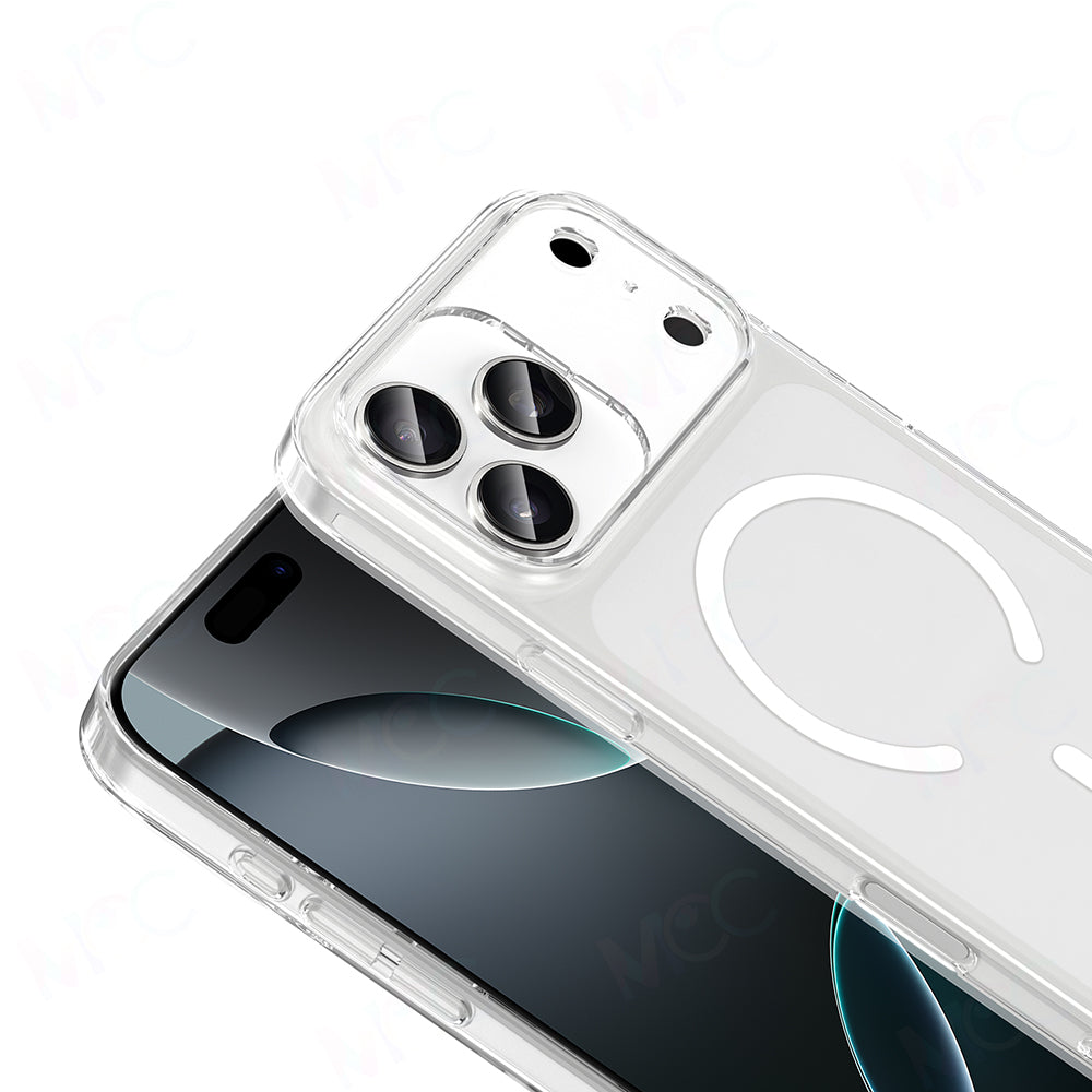 Apple iPhone 17 Pro Max Case Zore M-safe Charging Transparent Camera Frame Porto Cover Transparent 