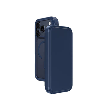 Apple iPhone 17 Pro Max PU Card Holder Cover Amazingthing Glamour Foilo Series Case Blue