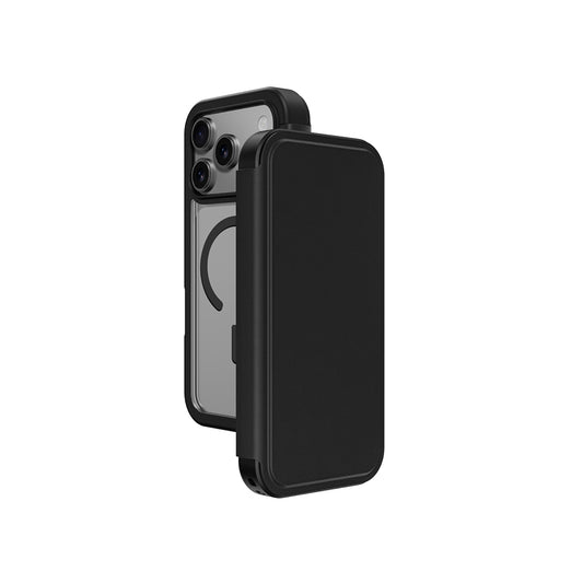Apple iPhone 17 Pro Max PU Card Holder Cover Amazingthing Glamour Foilo Series Case Black