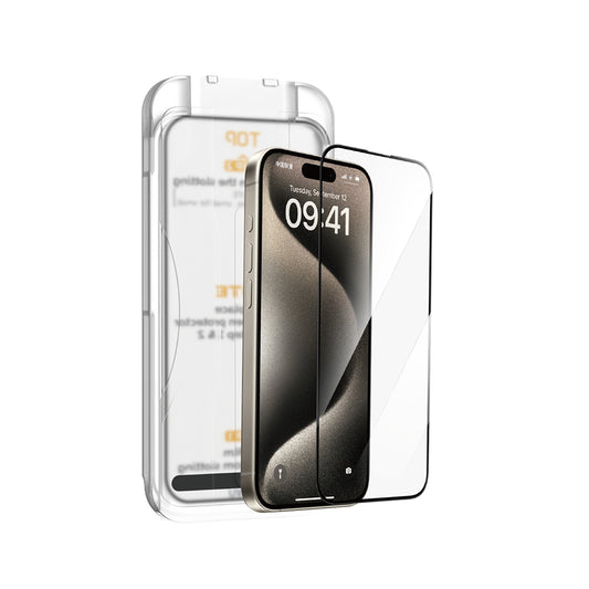 Apple iPhone 17 Pro Max Wiwu SQ-008 Oleophobic Easy Install Impact Resistant Tempered Glass Screen Protector + Easy Application Tool Transparent