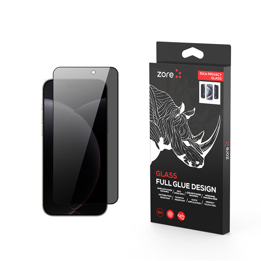 Apple iPhone 17 Pro Max Zore Rika Premium Privacy Tempered Glass Screen Protector Black 