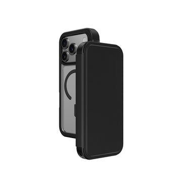 Apple iPhone 17 Pro PU Card Holder Cover Amazingthing Glamour Foilo Series Case Black