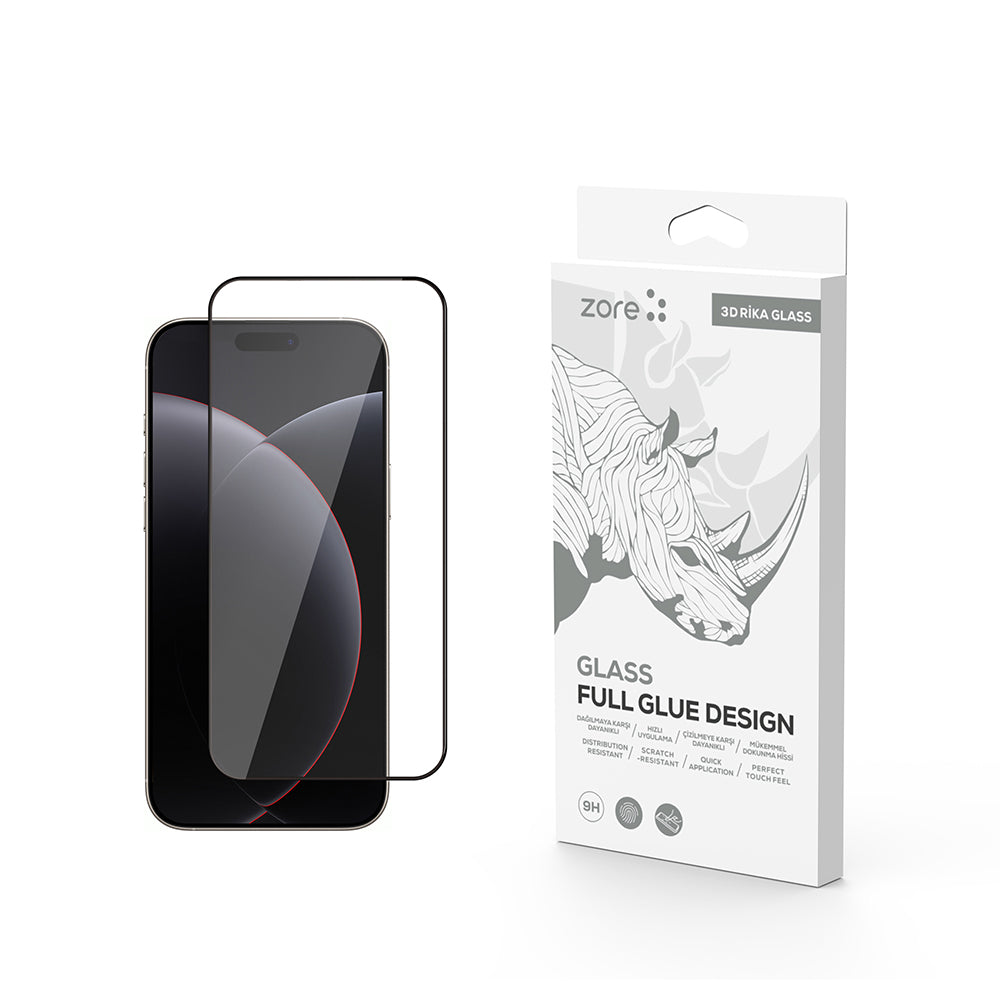 Apple iPhone 17 Pro Zore Rika Premium Tempered Glass Screen Protector Transparent