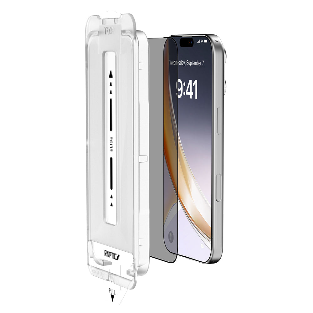 Apple iPhone 17 Raptic Air Glass 2.5D Privacy Hayalet Ekran Koruyucu 2 Adet + Kolay Uygulama Aparatlı