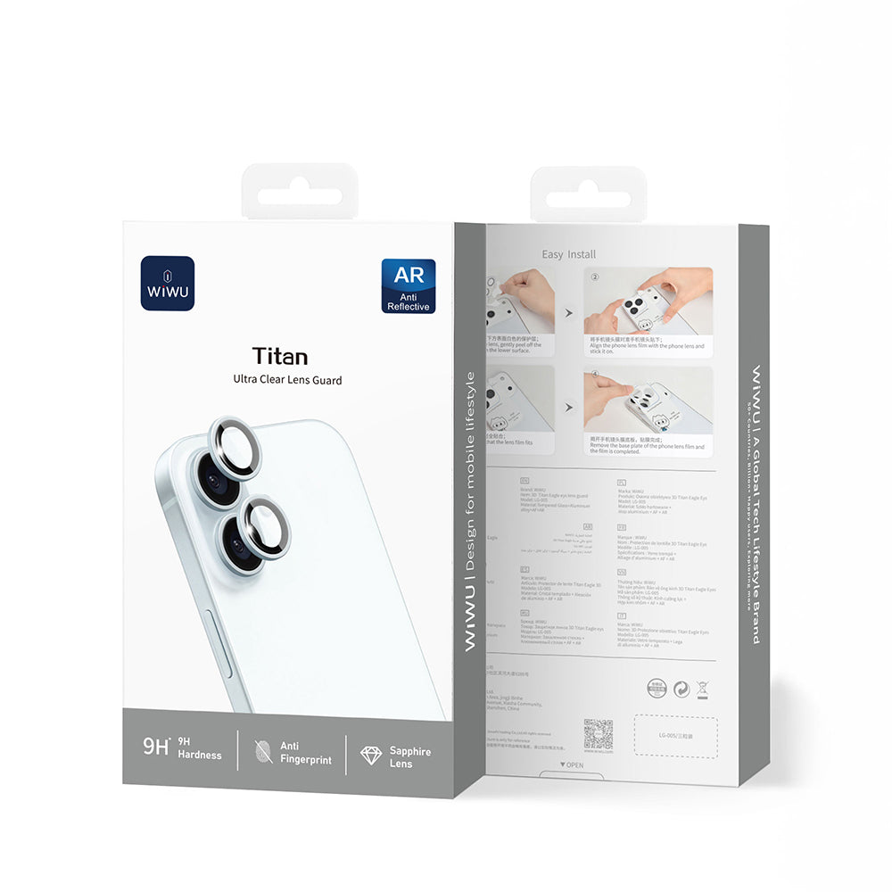 Apple iPhone 17  Wiwu LG-005 Falcon Anti Reflective Çizilmeye Karşı Dayanıklı Safir Kamera Lens Koruyucu Açık Mavi