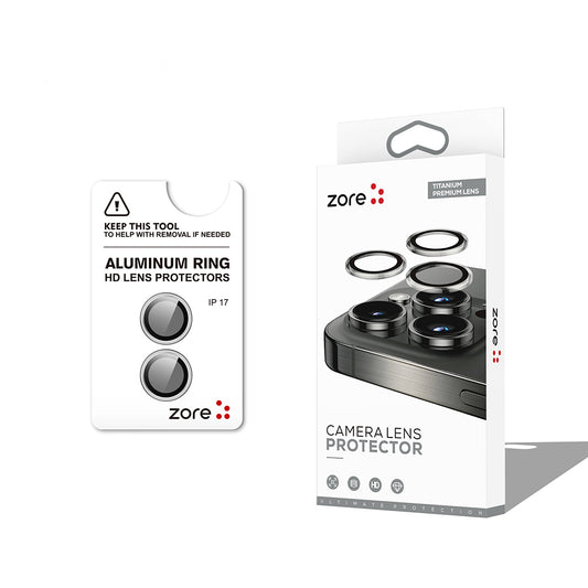 Apple iPhone 17 Zore CL-12 Premium Sapphire Anti-Fingerprint Anti-Reflective Camera Lens Protector Silver 